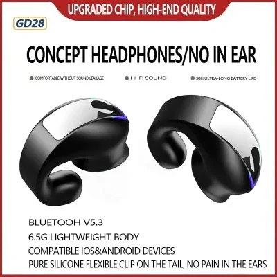 Bluetooth Earphone Clip On Monaural Inear Motion Stereo Bone Conduction Gd28 Business Wireless Earphone Mini Monaural Tws