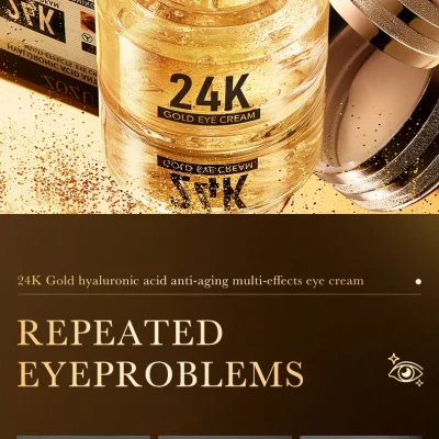 24k Gold Hyaluronic Acid Eye Cream Anti Dark Circles Eye Bags Firming Moisturizing Eyes Skin Care Prodcuts