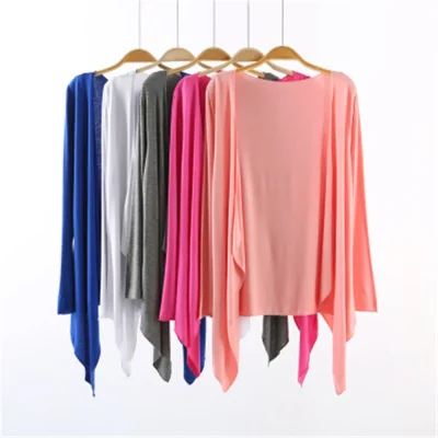 2024 Fashion Spring Summer Women's Modal Sweater Slim Sun Protection Clothing Outerwear Black White Gray Red Pink Cardigan Tops