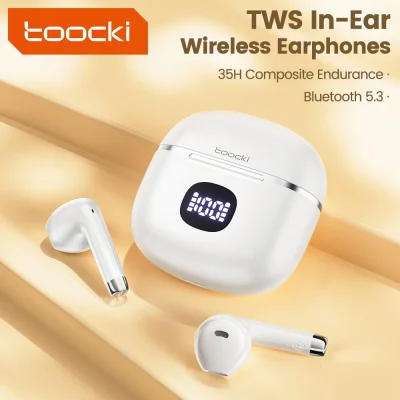 Toocki 06C Bluetooth 5.3 Wireless Headphones Power Digital Display 35hours Endurance Gaming Headsets Waterproof Sports Earbuds
