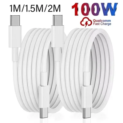 100W Fast Charging Cable Dual Type C Data Cable High-speed Transfer for iPhone 17 16 15 Android Samsung Xiaomi
