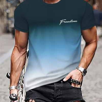 2025 Mens Casual T Shirt Variegated Print T Shirt King Fitness Shirt Oversized Short Sleeve Tops Boys Tops Vintage Mens T Shirts