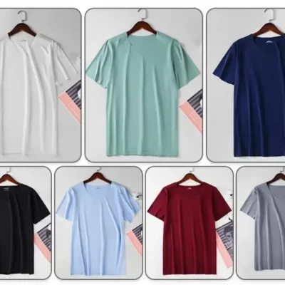 Summer Seamless Breathable Ice Silk T-Shirt Vest Men's Sports Short Sleeve T-shirt Solid Color V-neck Tees Quick Dry Shirt Tops