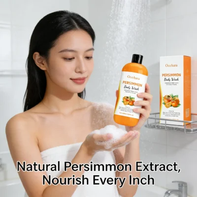 Persimmon Body Wash Mild Cleansing Exfoliating Nourishing Dry Skin Oil Control Improving Pigmentation for Men & Women Shower Gel