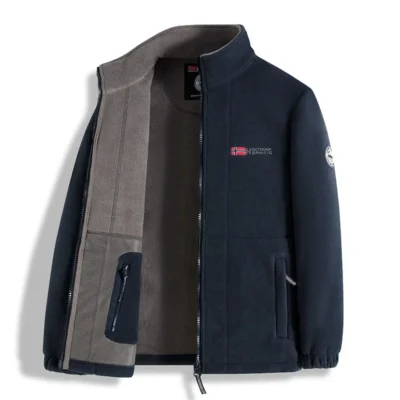 new men's fleece with fleece thickened warm windproof outdoor casual storm jacket fashion men's coat